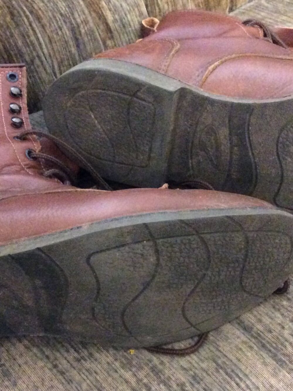 Red Wing Shoes Men's Tan Leather Upper Boots  Size 11 Made in USA - Gently Worn - Picture 8 of 10